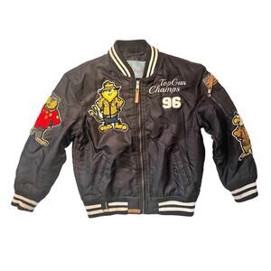 Top Gun Champs Bomber Jacket Kids Size 12 - Don't Mess With The Best - Black